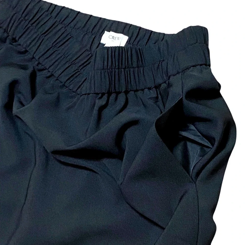 J.Crew NEW Black Elastic Waist Midi Skirt Quiet Luxury Career Corporate Size XXS